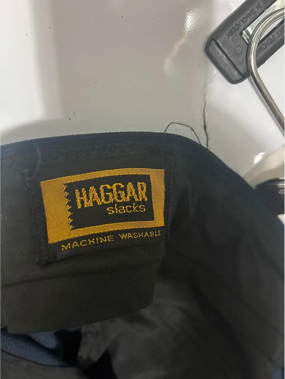 Haggar Machine Washable Black Slacks, Waist 32, Length 41